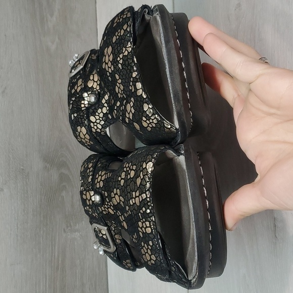 Alegria Women PEG-780 Leather Wedge Sandals shoes sz 41/10.5-11 - Picture 4 of 13